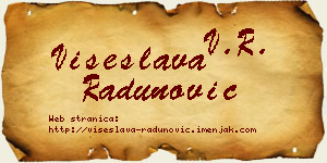 Višeslava Radunović vizit kartica
